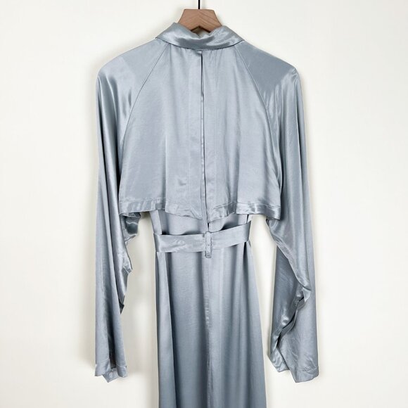 New Sabina Musayev Marella Midi Maxi Dress Trench Coat Belted Silky Cape Fantasy - Picture 13 of 15